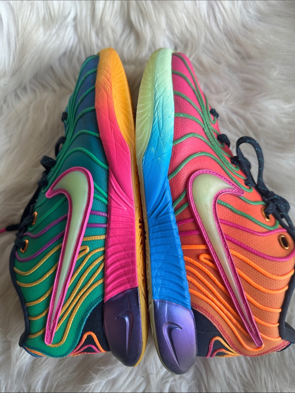 Nike Kids Rainbow Wave Sneakers - Pink, Orange, Green, Blue, Purple